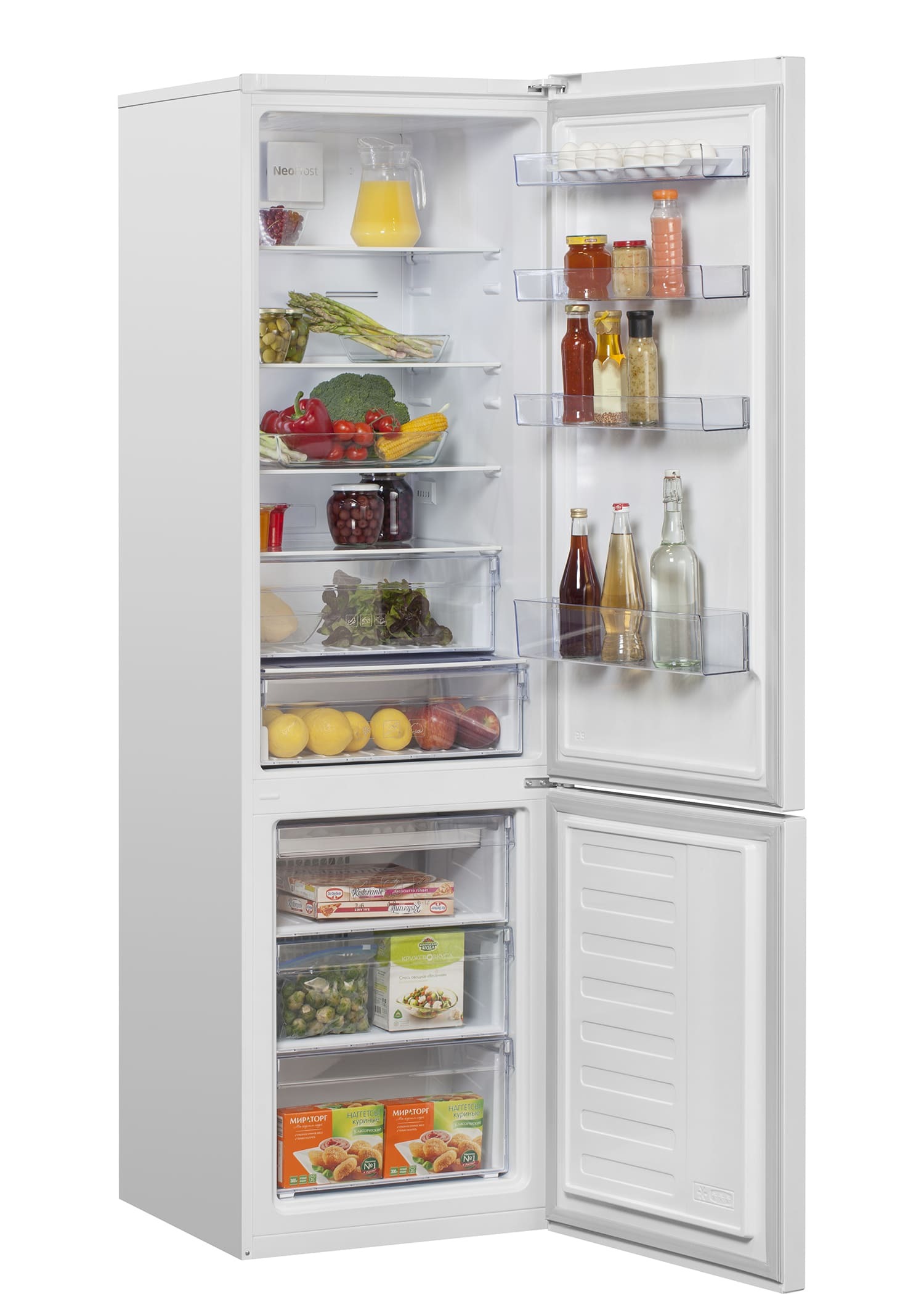 Холодильник Beko RCNK 400 E20ZW (белый, 201х60х65, 400 л, дисплей, ручки скрыты)