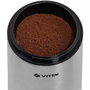 Кофемолка Vitek VT-1546 SR Мощность 150Вт, Загрузка кофе 50гр. Материал корпуса нержавеющая сталь