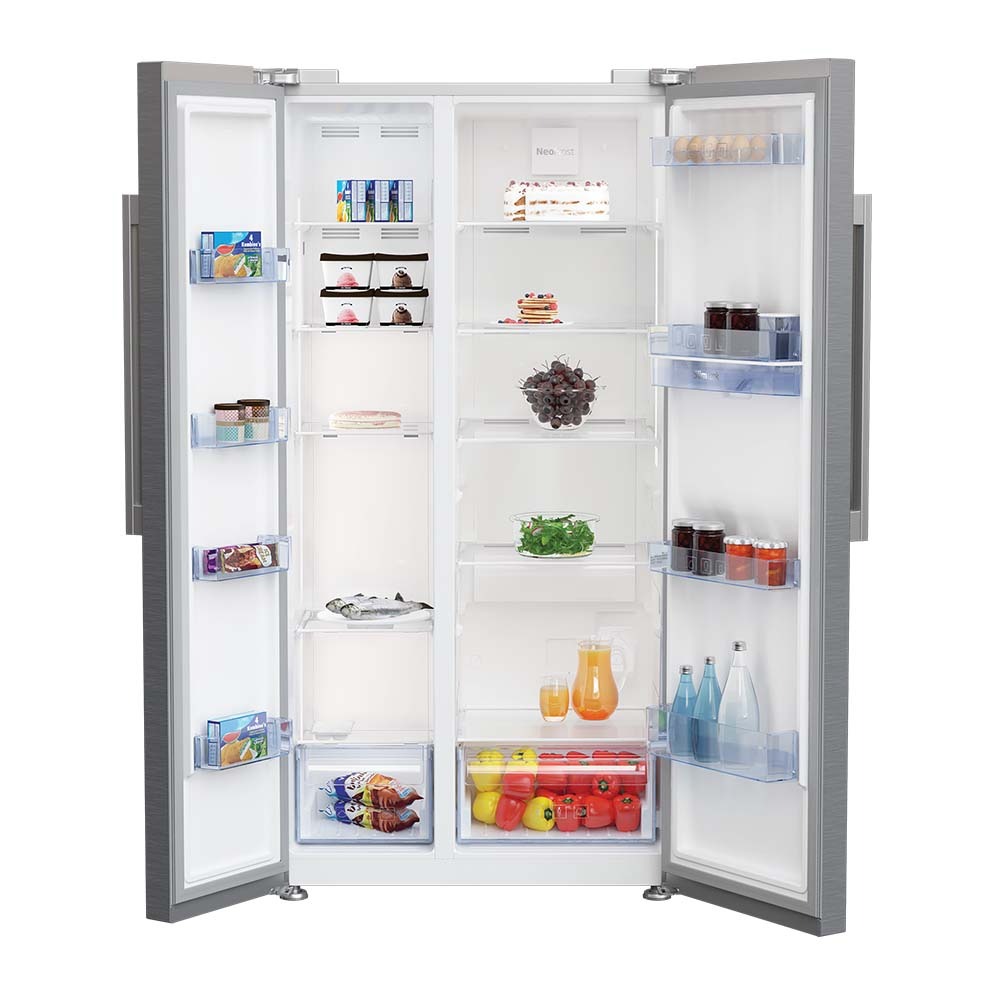 Холодильник Beko GNE 63521 DXB (цв. серый, 179x91x71,  дисплей, диспенсер, Турция)