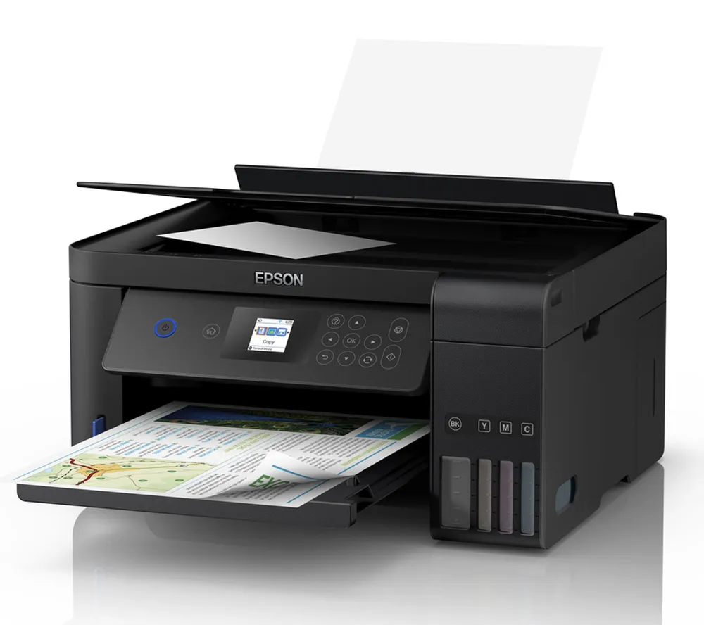 МФУ Epson L4160 (Printer-copier-scaner, A4, 33/15ppm (Black/Color), 69sec/photo, 64-256g/m2, 5760x1440dpi, 1200x2400 scaner, LCD 3.7cm, Wi-Fi, USB)